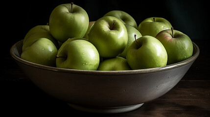 Fototapeta na wymiar A Bowlful of Health: Sweet and Crunchy Apples to Satisfy Your Cravings