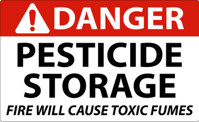 Danger Fire Will Cause Toxic Fumes Sign On White Background