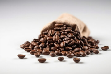 Obraz premium Coffee Beans On White Background. Generative AI