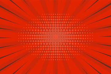 Comic book background. Cartoon rays in retro pop art style. Blank template design.  illustration