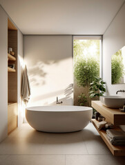 Naklejka na ściany i meble Bathroom interior architecture minimalist style