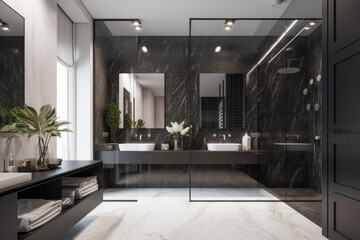 Fototapeta premium Bathroom interior architecture minimalist style
