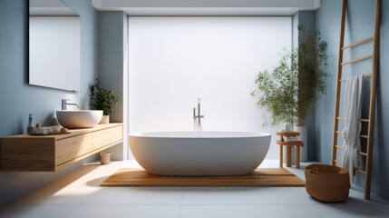 Obraz na płótnie Canvas Bathroom interior architecture minimalist style