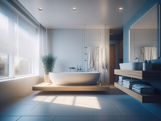 Obraz na płótnie Canvas Bathroom interior architecture minimalist style