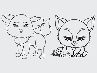 Coloring book beautiful doll vector illustration for children