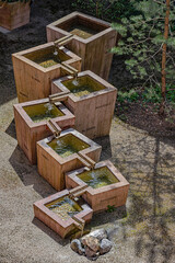 Brunnen im Klarahof, Kantonale Mittelschule, Kollegi, Stans, Kanton Nidwalden, Schweiz