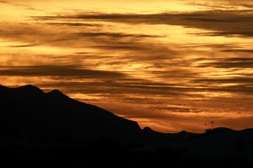Obraz premium Mesmerizing landscape view with Yucca plants and dunes at sunset