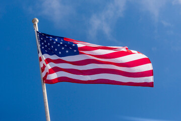 Obraz premium American flag waving in the wind