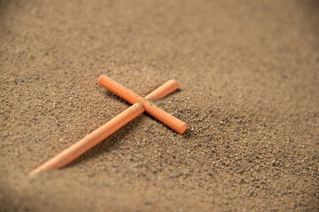 stick cross on the sand death israel war warrior funeral palestine