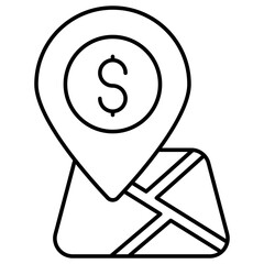 flat design icon of bank location 