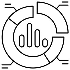 A flat design, icon of business chart