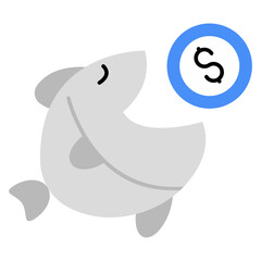 Modern design icon of financial fish