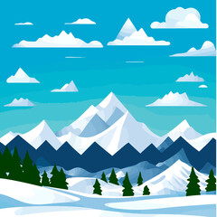 illustration of a beautiful winter scene