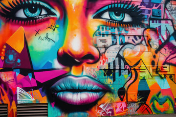 Graffiti on the walls of the street