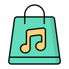 Music Store Line Color Icon