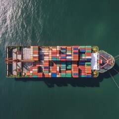 Container ship transporting goods. generative ai
