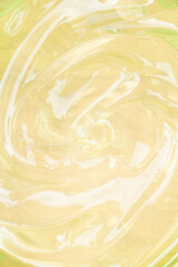 Close-up Aloe vera gel texture. Clear cosmetic cream, face serum, moisturizer background. top view.