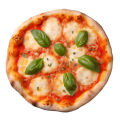 pizza margherita, isolated, transparent background