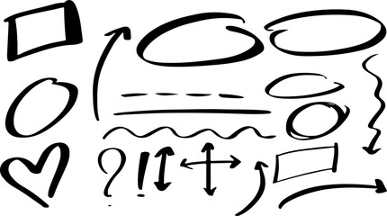 hand drawn arrow on transparent background. PNG