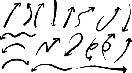 hand drawn arrow on transparent background. PNG