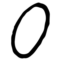 hand drawn circle on transparent background. PNG