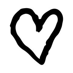 hand drawn heart on transparent background. PNG