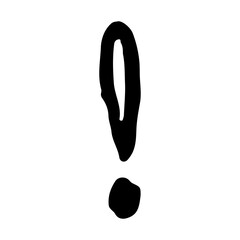 hand drawn exclamation mark on transparent background. PNG