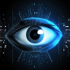 Human eye and high-tech concept, screening big tradingview. generative ai