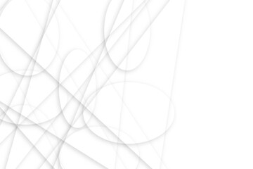 Abstract wavy white circle and triangle shape background. Abstract technology and geometric white lines background.