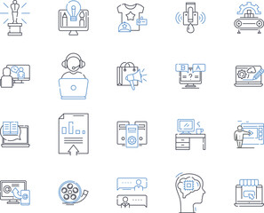 Data platforms line icons collection. Analytics, Big data, Cloud, Data lakes, Data management, Data warehouse, Digitalization vector and linear illustration. ETL,Governance,Hadoop outline signs set