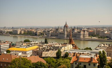 Fototapeta na wymiar View of the city of Budapest on a summer sunny day.