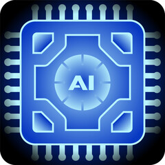 Artificial intelligence symbol vector illustration. Chipset artificial intelligence vector illustration. Chip icon for graphic resource of technology, futuristic, computer, cyber and science