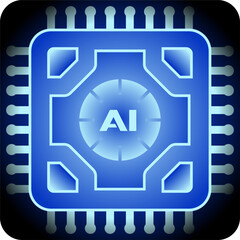 Artificial intelligence symbol vector illustration. Chipset artificial intelligence vector illustration. Chip icon for graphic resource of technology, futuristic, computer, cyber and science