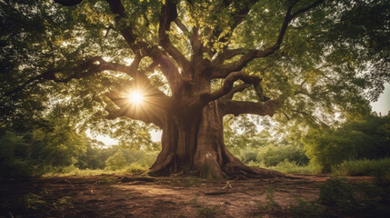Lonely tree in country side