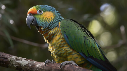 Obraz premium Feathered Friends: A Stunning Close-Up of a Colorful Parrot