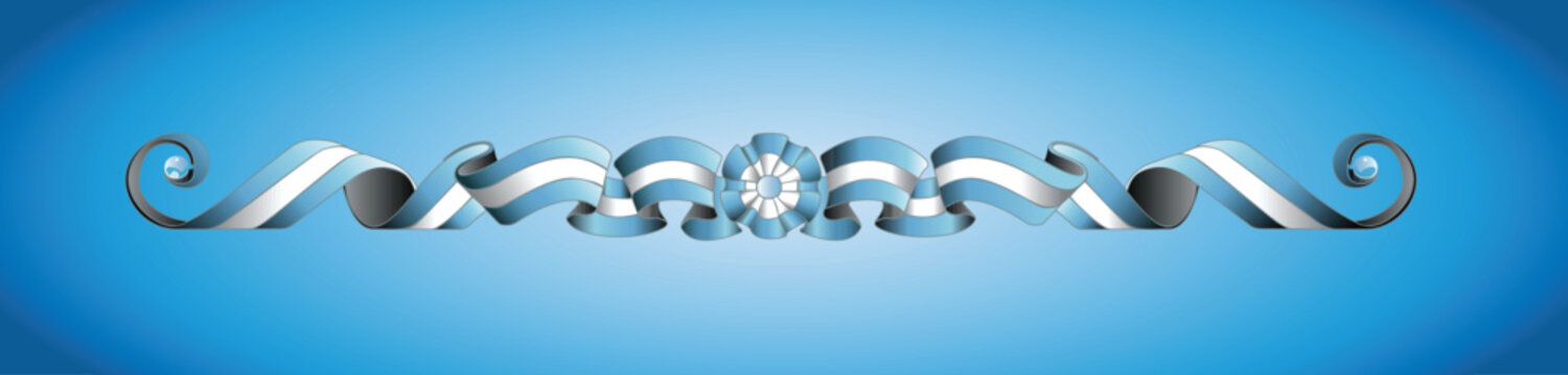 Bandera argentina filete porte&ntilde;o como guirnaldas con escarapela para usar en carteles volantes o panfletos