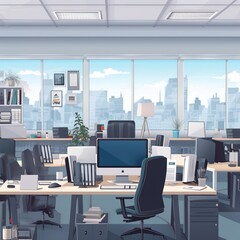 Fototapeta na wymiar office workplace in modern style. generative ai