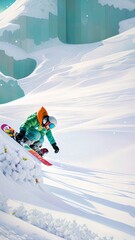 snowboarder jumping in the air made using Generative AI Technology.
