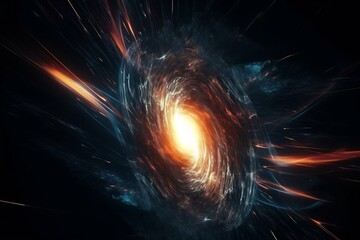 Obraz premium abstract spacescape, black hole. light warp speed motion blur background. generative AI