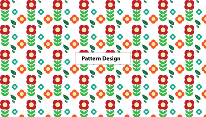 Lovely flower seamless pattern design on background . Vector illustration .