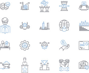 Machine production line icons collection