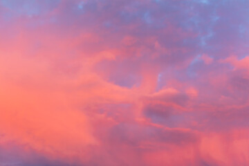 Colorful clouds in the sky at sunset. Background