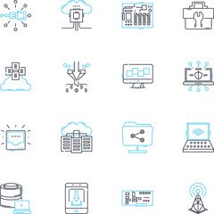 Joint partnetship linear icons set. Collaboration, Alliance, Fusion, Unity, Synergy, Partnership, Joint line vector and concept signs. Fellowship,Conjunction,Unison outline illustrations