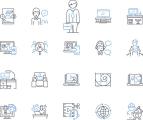 Creative Innovator line icons collection. Visionary, Pier, Trailblazer, Creator, Maverick, Innovator, Ingenious vector and linear illustration. Trailblazing,Inventor,Revolutionary outline signs set