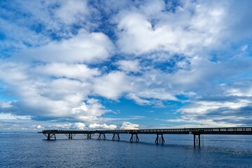 Beautiful winter seascape of the Sidney Pier, Sidney, BC , Canada