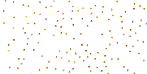 Stars - Holiday golden decoration, glitter frame isolated -