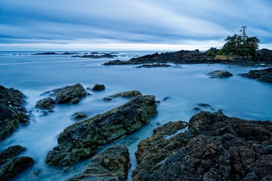 Long exposure image taken from the Wild Pacific Trail, Ucluelet, BC Canada