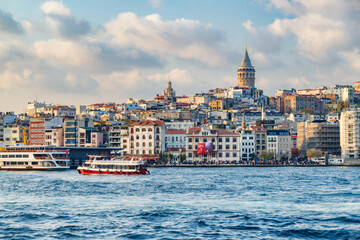 Istanbul skyline. Amazing view of the Galata Tower.