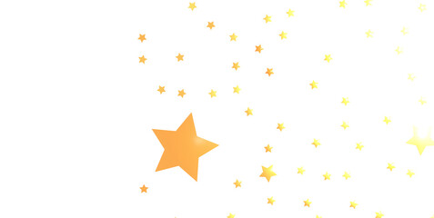 XMAS Banner with golden decoration. Festive border with falling glitter dust and stars.  PNG