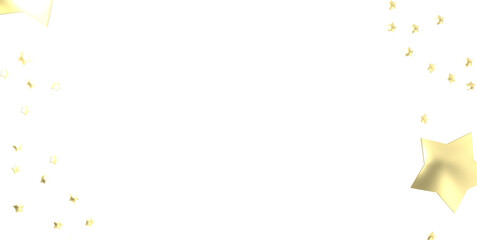 XMAS Stars - Holiday golden decoration, glitter frame isolated - PNG